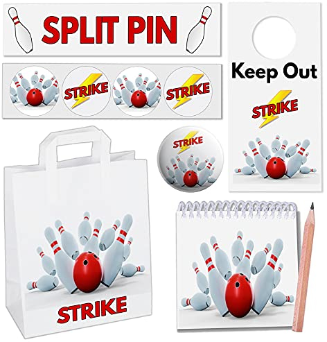 AK Giftshop Bowling-Partytüten mit Füllstoffen (12 Sets)