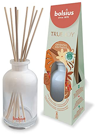 Bolsius True Joy Diffusore di Aromi con 8 Bastoncini - Fragranza Oriental Softness - con Estratti Naturali - Durata: fino a 10 Settimane - Profumatori per Ambiente - Non Contiene Alcol - 80 ml