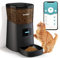 Automatic Cat Feeder, MYPIN 2.4G WiFi 6L Cat Food Dispenser, App Control Feeder Automatic with Timer, Low Food Alarm, 10s Voice Recording, Up to 50 Portions 15 Meals Per Day