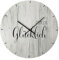 Cepewa Wanduhr mit Spruch Zeitlos Glücklich... | Ø45cm MDF batteriebetrieben | Sinnspruch Uhr Designeruhr Vintage Shabby Chic (1 x Wanduhr Design III)