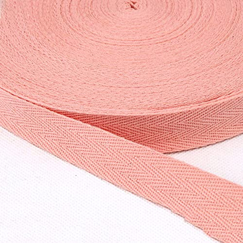 Baumwolle Schrägband,25 Yards x 20mm Einfassband Köperband Nahtband Baumwollband Textilband Fischgrätenband Köperband Wimpelband Twillband Webbing Band für Schneidern DIY-Nähen Basteln,Altes Rosa