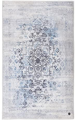 Teppich Oriental Bath - Tom Tailor aus 100% Polyester | maschinell bedruckt | Farbe: Blau | 60 x 100 cm