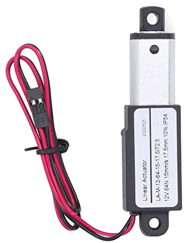 Mini Actionneur Linéaire électrique 12V, Petit Actionneur Linéaire 64N 15 Mm/s avec Supports de Montage, Actionneur de Mouvement étanche IP54 pour Domotique (17,5 mm)
