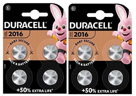 8X Duracell 2016 Lithium (2 Blister Da 4 Batterie) 8 Pile