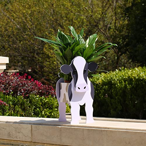 Fitcho Regalos de vaca para los amantes de las vacas, maceta de vaca, bonitas macetas para decoración de jardín, regalos de Navidad o cumpleaños para mujeres, soporte para contenedores de plantas para