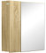 kleankin Armoire Murale Salle de Bain Armoire de Toilette avec Miroir étagères et 2 Portes - kit Installation Murale fourni - 60 x 15 x 60 cm Naturel