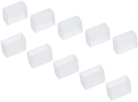 YOKIVE 60 pcs Silicone Bouchons, LED Tube Bande Extrémité Capuchon Couverture Imperméable, Idéal pour Bureau, Maison (Blanc, pour 3528/2835/3014 10 mm Large Bande)