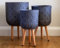 35cm Flower Patterned Planter on Legs - Dark Grey - Indoor Plant Pot Stonelite