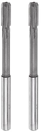 sourcing map 2Stk Spann Reibahlen 6.4mm H7 C1/K30 Hartmetall Spitze Präzision Gerade Flöten Rund Schaft Drehbank Maschinen Fräser