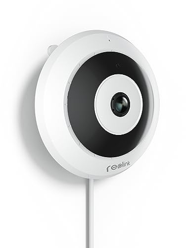 Reolink 6MP Camara IP PoE de Ojo de pez, 360º, HD, Interior, Seguridad Camara hogar/Oficina, detección Personas, comunicación bidireccional, instalación Flexible, múltiples Vistas, FE-P Blanco
