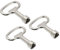 PATIKIL 12,5x7 mm Triángulo Zócalo Llave Inglesa Llave, 3 Paquete Electrical Gabinet Gas Agua Medidor Llave para Ascensor Ascensor Puerta Triángulo Panel Cerradura, Plata