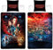 Stranger Things Bettwäsche Hawkins 135 cm x 200 cm + 80 cm x 80 cm 100% Baumwolle Renforcé-Linon-Qualität Eleven Dustin Hopper Mike Demogorgon Monster Creels deutsche Größe mit Reißverschluss