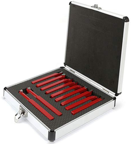 Carbide Tip Tipped Cutter Tool Bit Cutting Set for Metal Lathe Tooling,Milling Welding Bit Lathe Cutting Tool Kit for Metal Lathe Tooling,Metal Lathe Cutting Tools Suitable,8mm