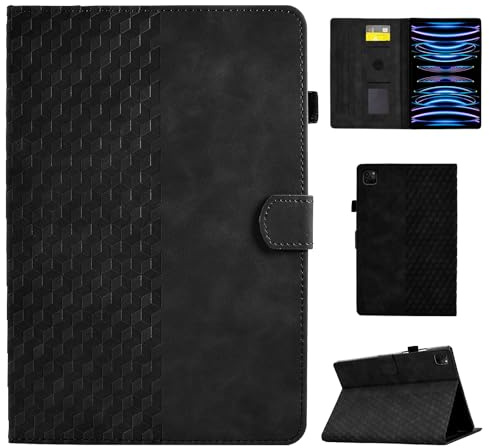 CASAFUNY Coque pour iPad Air 13 Pouces M2 2024, iPad Pro 12,9 (6e/5e/4e/3e Gén 2022/2021/2020/2018), Housse de Protection en Cuir PU Étui Case Tablette Étui Smart Cover pour iPad Air 13 2024, Noir