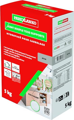 PAREXLANKO - Joint Souple tous Supports - Béton - Joints de Carrelage de 2 à 15 mm Soumis à de Fortes Sollicitations - Neuf et Rénovation - Sol et Mur - Intérieur et Extérieur - 5 kg