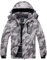 Wantdo Giacca da Sci Montagna Calda Invernale Parka da Neve Imbottita Cappotto da Snowboard in Pile Giubbotto con Cappuccio Impermeabile Uomo Stampa Biancoe Nero 2XL