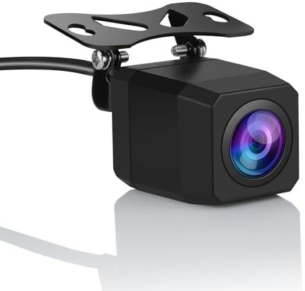 AWESAFE Rückfahrkamera mit Rückführungslinien für Autoradio AHD720P Nachtsicht 140 Grad Weitwinkel IP68 Wasserdicht Kamera