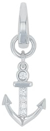 Amor Charm 925 Sterling Silber Damen Charms, mit Zirkonia synth., 2,1 cm, Weiß, Anker, Kommt in Schmuck Geschenk Box, 2038498