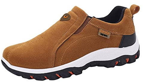 Zapatos deportivos casuales para hombre, impermeables, sin cordones, para otoño, con amortiguación de aire, para caminar, gimnasio, deportes, zapatos deportivos sin cordones, zapatos casuales, Khaki,