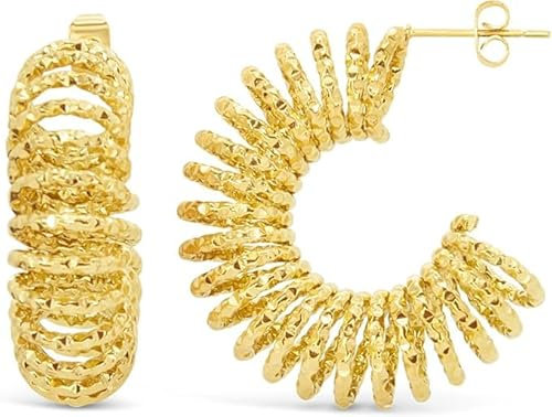 ARS-ARGENTI purer Luxus handgearbeitete Spiral Ohrringe WOW! edel & anmutig 750 vergoldet 18K Schmuck Geschenk Damen Mädchen 32 mm nobel anmutig hochwertig hypoallergen