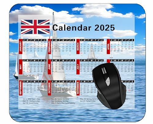 YENDOSTEEN Calendar 2025 Year Mouse PadSailing Boat Desktop Notebook Mouse Mat for Working and Gaming #89