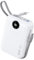 Batterie Externe 20000mAh avec Câble intégré : 22.5W Power Bank à Charge Rapide pour téléphone Portable, Batterie USB C (Input & Output), Chargeur Portable avec 4 Sorties et 2 entrées- Blanc