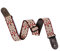 VisioSound Guitar Strap - 2 Nylon Cotton Full Grain Italian Leather End Guitar Straps for Bass, Electric and Acoustic Guitars (Red Jacquard)