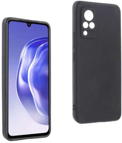 REY Cover in Gel TPU Nera per Vivo V21 5G, Ultra Sottile 0,33 mm, Morbido Flessibile, Custodia Silicone