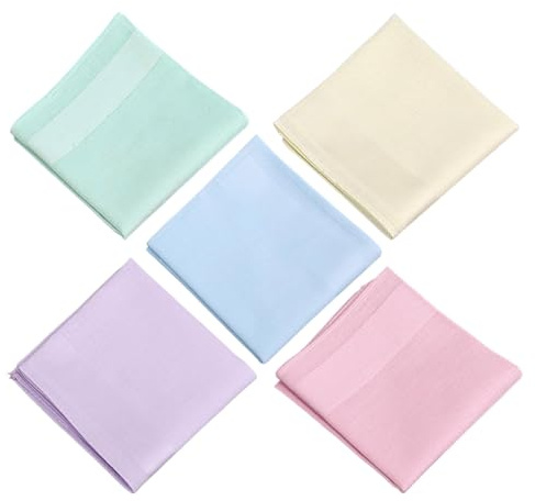 UILYNIU 5 Pezzi Fazzoletti per Uomo Donna, 40cm*40cm Fazzoletti in Tessuto Fazzoletti in Cotone, Fazzoletti Stoffa Fazzoletto da Taschino per Pochette Costume, Matrimonio, Cerimonia