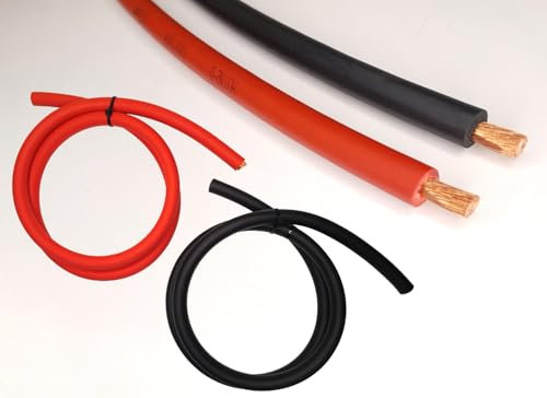 Heavy Duty Rubber Battery Cable/Starter Cable, High Current H01N2-D, 16mm² - 35mm², Black/Red, Various Lengths (35mm² Black, 2 meter)