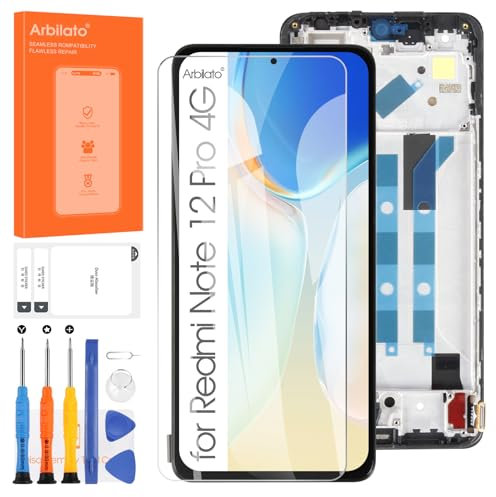 Arbilato Pantalla LCD para Xiaomi Redmi Note 12 Pro 4G LCD - Pantalla para Redmi Note 12 Pro 4G 2209116AG Pantalla LCD Pantalla Táctil Reemplazo Digitalizador Vidrio Asamblea Kits (con Marco)