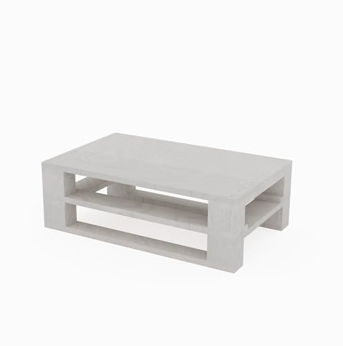 Lermowood Palettenmöbel Mpe Couchtisch 100 x 40 cmWeiß | Europaletten Indoor und Outdoor Lounge Gartenmöbel Holz Gartenmöbel Set Lounge Möbel Terrasse Balkon Loft Stil Paletten