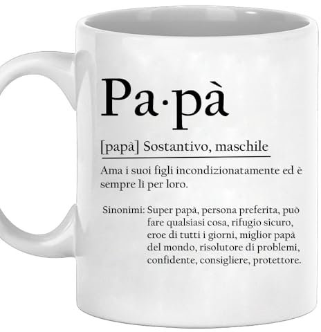 Vulfire Tazza Papà Definizione Idea Regalo Festa del papà uomo compleanno Idee regali per Padri originale per lui Natale Colazione Cucina (Tazza - Papà)