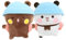 JIIENO Kuscheltier, 2 Stücke Dudu Bubu Plüschtier, Bubu Dudu Pandabär Kuscheltier Kissen, Bezauberndes Weiches Plüschtierkissen, Cute Plushies Bär Panda für Kindergeschenk