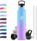 Botella Agua Termica 1L, Botella Acero Inoxidable de Doble Pared, Cantimplora Termica con Pajita, sin BPA, Reutilizable, Fácil de llevar, Termo para Oficina, Bicicleta, Escuela, Adultos, Colegio