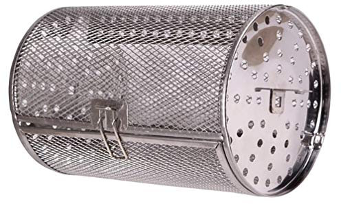 LVSEWOA Oven Roast Basket Stainless Steel Round Tumble Rotisserie Grill Basket Grill French Fries Basket Rolling Grill Basket for Air Fryer Oven Air Fryer Accessories Tumble Rotisserie Basket