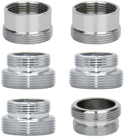 Faucet Adapter Kit, 6 Pcs Tap Adapter for Kitchen Sink, Water Tap Adapter with Multiple Sizes from 16mm to 28mm, Universal Faucet Connector for Garden Hose, Sink Sprayers, Water Filters