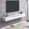 FPIGSHS Floating Tv unit Wall-mounted TV Cabinet Console, Floating Tv stand With 2 Drawer,wall Mounted Media Entertainment Center Wall Tv Unit,Multimedia Storage Shelves (White, 140cm)