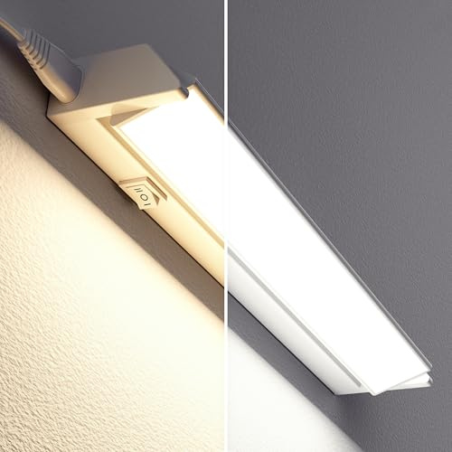 ledscom.de LED Unterbauleuchte LIWO 35cm, mit Anschlusskabel, schwenkbar, 470lm, warmweiß/weiß
