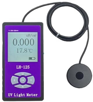 UV-Messgerät, UVA + UVB LH-125 Barriere Uv-durchlässigkeit Penetration Rate Bestrahlungsstärke Detektor Gesundheitseinheit UV Licht Meter