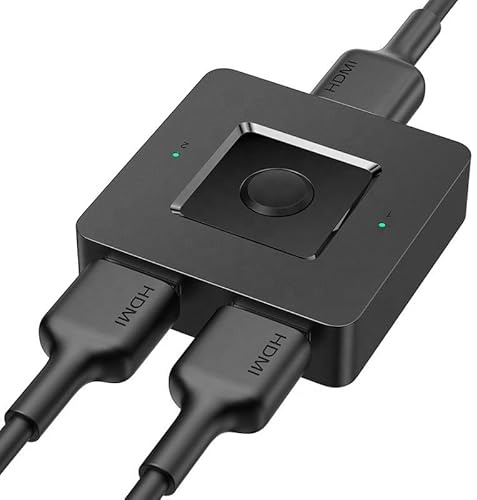 Orco 4K@60Hz HDMI Switch Bi-Directional, Aluminum HDMI Splitter 2 in 1 Out or 1 in 2 Out, Support 4K 3D 1080P, Switcher for PS5, PS4, Xbox, Roku, Apple TV, HDTV, Monitor (2 Port HDMI Splitter)