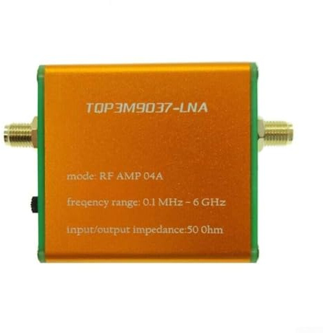 RF Preamplifier Supporting 100kHz to 6GHz Bandwidth for Signal Amplification in HF FM VHF UHF Applications 20dB Gain (with battery)