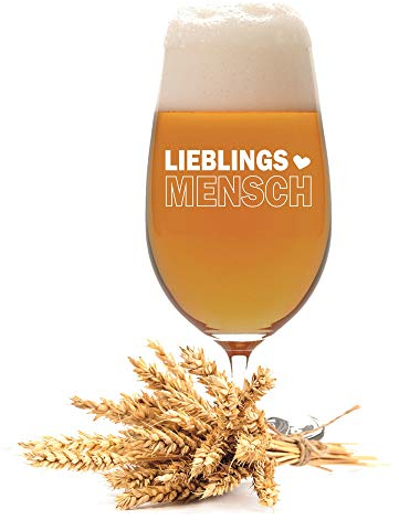 FORYOU24 Leonardo Pilstulpe mit Gravur Motiv Lieblingsmensch - Geschenkidee Bierglas graviert Vatertag