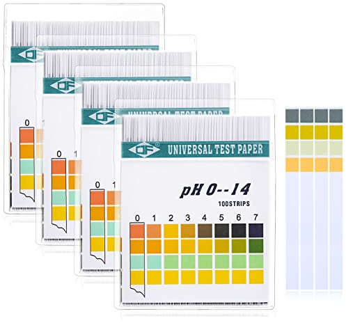 Universal pH Test Paper Strips for Test Body Acid Alkaline pH Level, Skin Care, Aquariums, Drinking Water, with 4 Testing Panels for Increased Accuracy, Measure Full Range 0-14