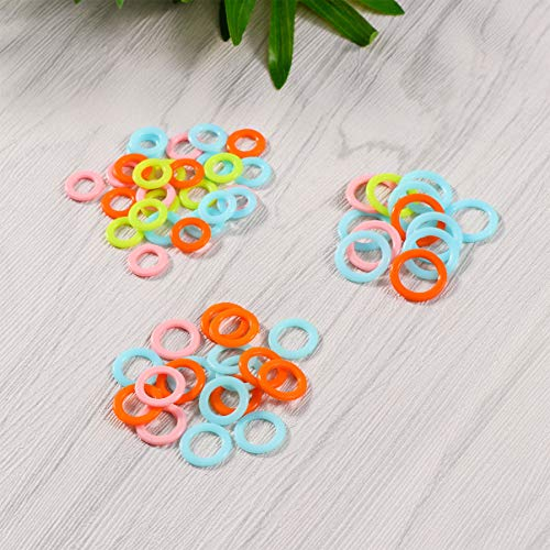 Healifty 300 stücke Stich Marker Kunststoffstrick Marker Ringe Glatte Häkeln Stich Marker Ring Assortierte Stricken Zähler Nadel Clip (zufällige Farbe)
