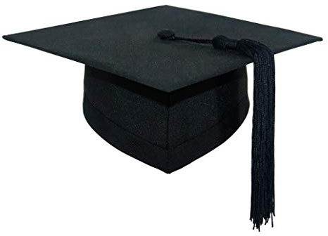 GraduationMall Graduation Cap for Adults Academic Mortarboard Bachelor Graduation Hat Tassel Unisex Black L(55-59cm)