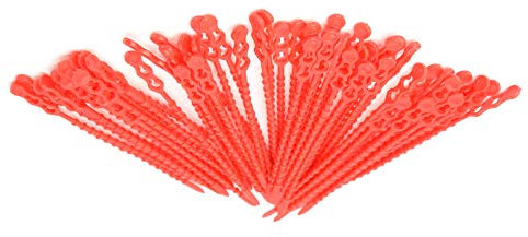 Unbekannt Blitzbinder 3,5x120mm Kugelbinder Knotenbinder wiederlösbar 100 Stück (Rot)