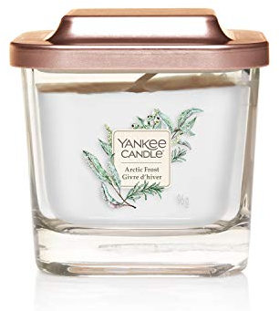 Yankee Candle Elevation Collection Small 1-Wick Square Scented Candle with Platform Lid, Arctic Frost