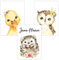 Olgs Wandbilder 3er Set personalisiert für Babyzimmer Deko | Kunstdruck DIN A4 | Dekoration Kinderzimmer Poster mit Namen (WP05-3er Set Auf dem Feld Eule Igel Ente)