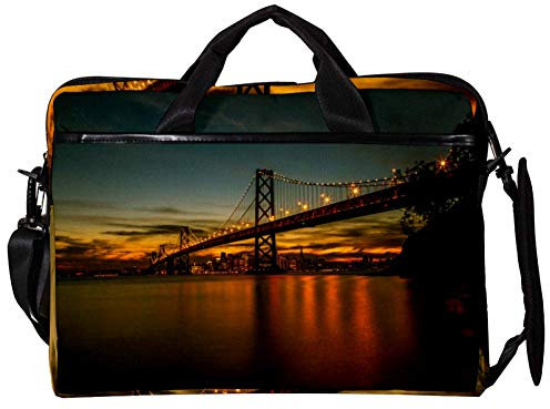 EZIOLY San Francisco Bay Bridge Umhängetasche für 35,6 cm bis 39,1 cm (14 Zoll) Laptops